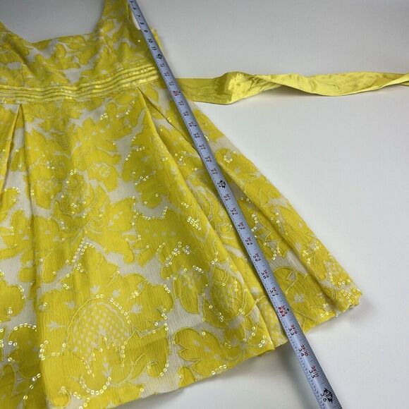 Alice + Olivia 100% Silk Floral Sequin Mini Dress XS Fairy Bow Preppy Party - Picture 8 of 14